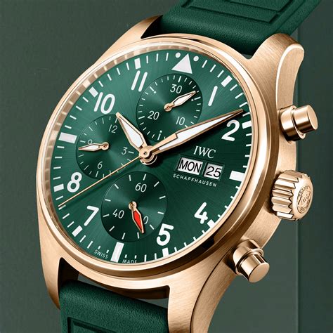 iwc pilot chronograph 41 green|iwc pilot chronograph 41 bronze.